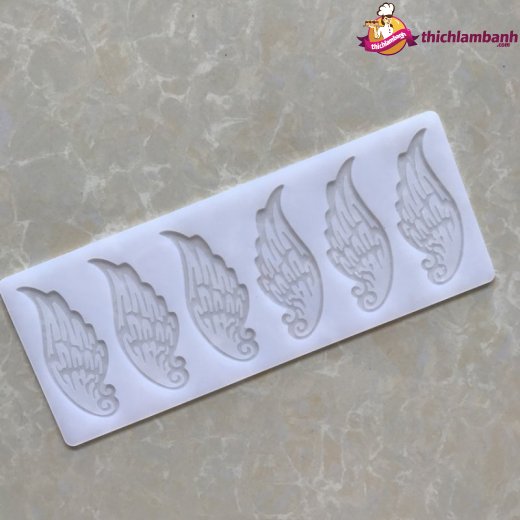 Khuôn silicon mỏng decor 6 cánh thiên thần
