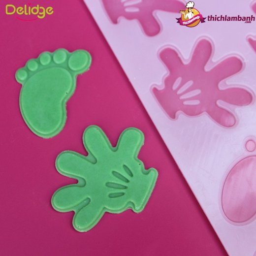 Khuôn silicon mỏng decor 8 tay chân hoạt hình